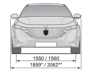 Peugeot 308. Wymiary (mm)